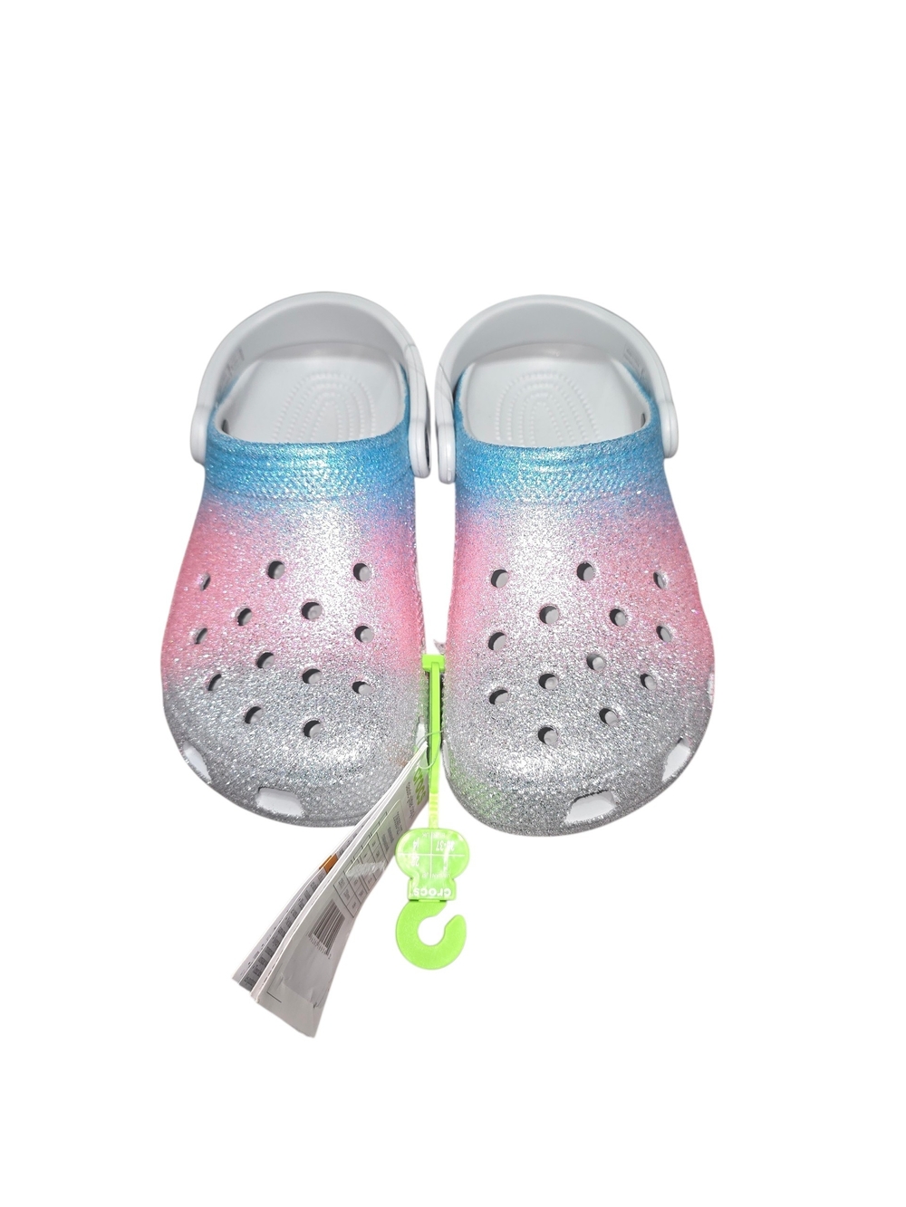 CROCS Kids Glitter Ombre Clogs - Pink Blue Silver